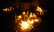 Mourners left candles of hope and light outside the Gardee home in Mbombela on Friday after a service held in honour of the slain 28-year-old Hillary Gardee.  