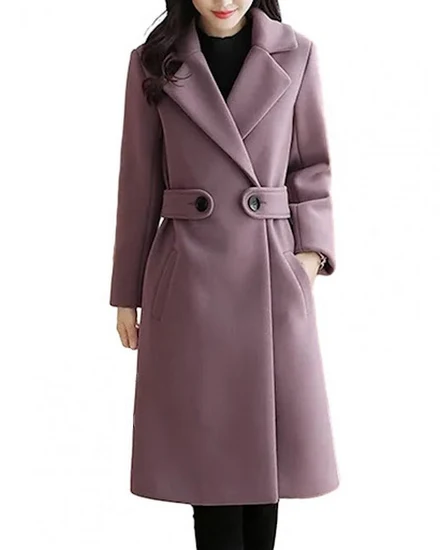 Winter Women Coat Stylish Mid-length Women's Overcoat wit... - 1