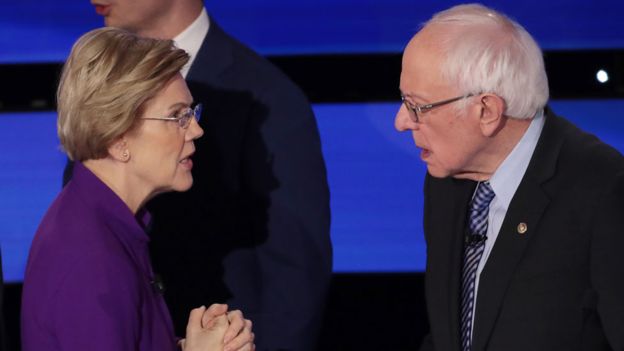 Warren confronted Sanders at the end