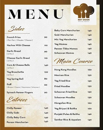 Nxtdoor menu 