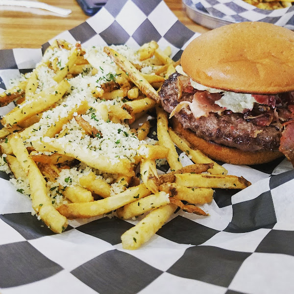 Blackberry Winter burger and Parmesan Truffle fries