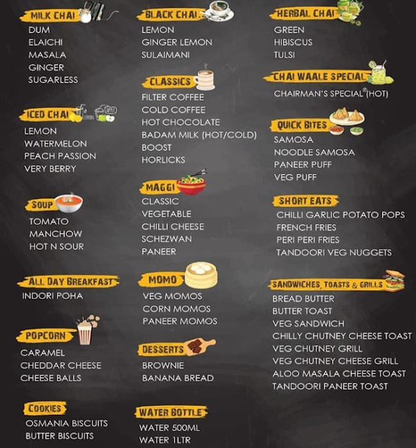 Chai Waale menu 