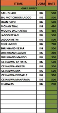 Sai Sweets menu 8