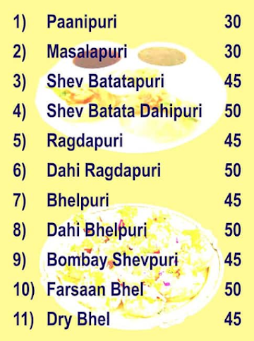 Parmar Panipuri And Bhel Center menu 