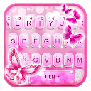 تنزيل Pink Crystal Butterfly Keyboard Theme التثبيت أحدث APK تنزيل