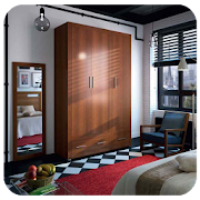 Wooden Wardrobe Three Door  Icon