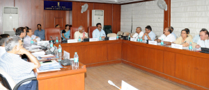 Labour Minister Bandaru Dattatreya with the Oil Minister Dharmendra Pradhan meeting the all Central Trade Unions on 10 Point charter of Demands, in New Delhi on May 15, 2015. 