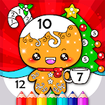 Cover Image of ダウンロード Happy Kids Christmas Coloring Book By Numbers 1.0 APK