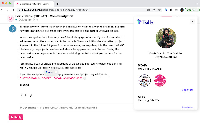 Tally chrome extension