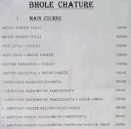 Bhole Chature menu 1