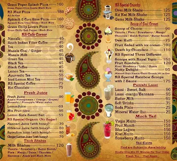 R3 Restaurant & Cafe menu 