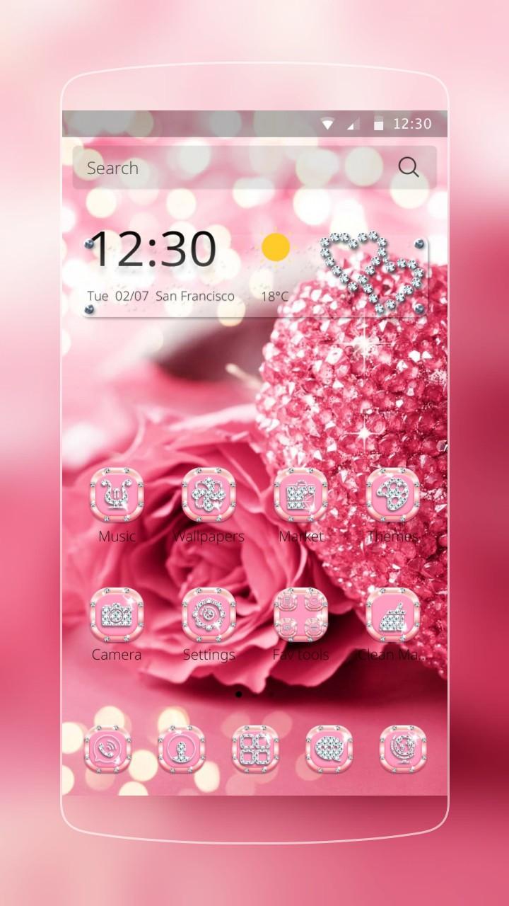 Pink Love Diamond Rose Screen 1