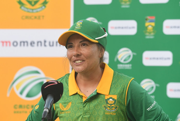 SA captain Suné Luus during the second one day international against West Indies at the Wanderers in Johannesburg on January 31 2022.