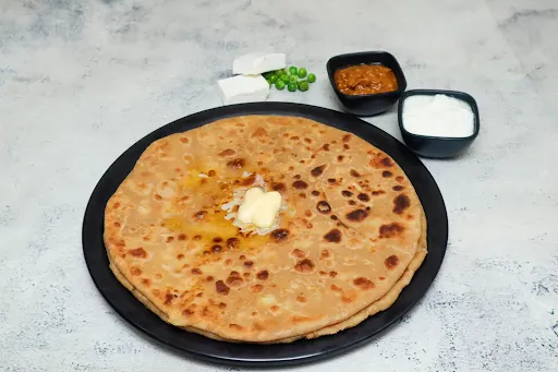 2 Matar Paneer Tawa Paratha [Large] With Dahi & Pickle