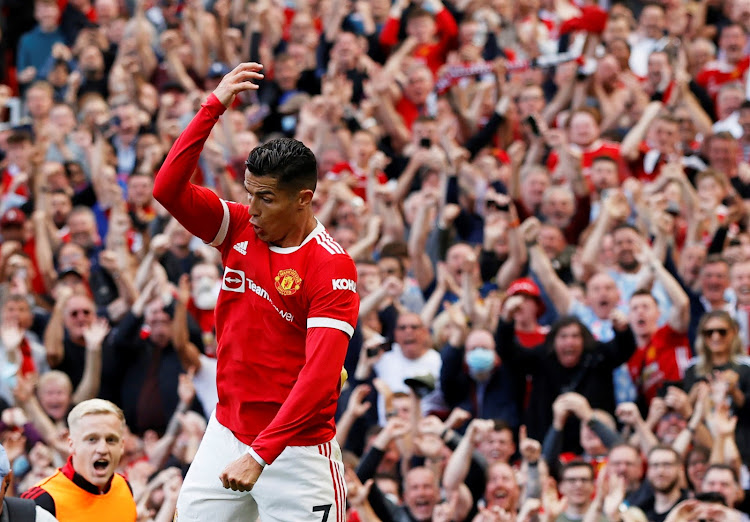 Cristiano Ronaldo celebrates after scoring the second goal