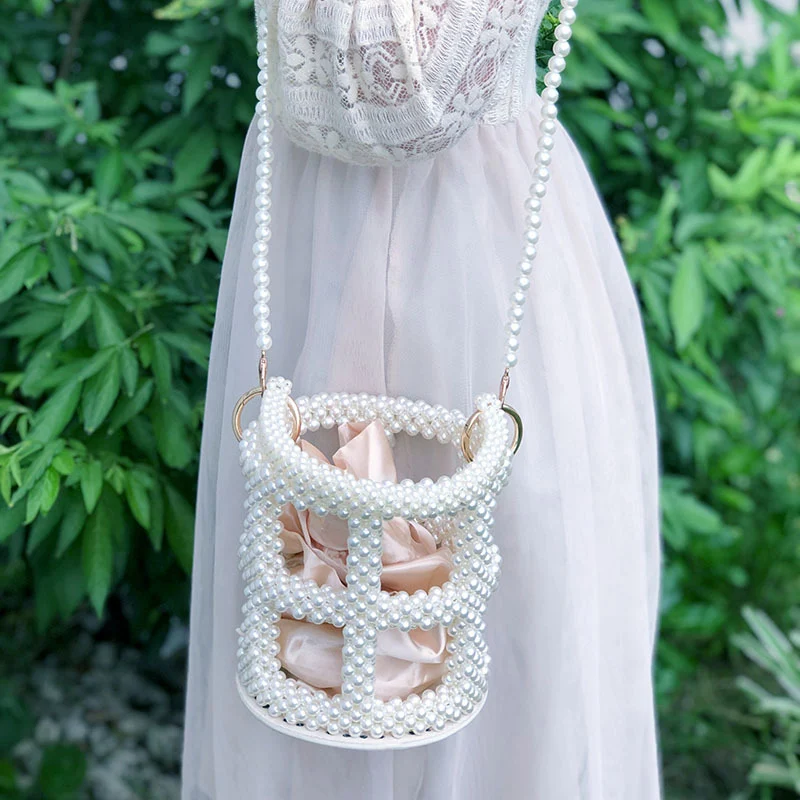 Title 2, Beaded Hollow Round Womens Handbag Imitation P...