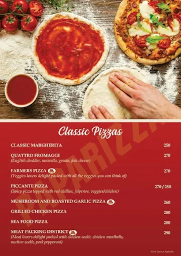 Paparizza-Woodfired Pizzas menu 