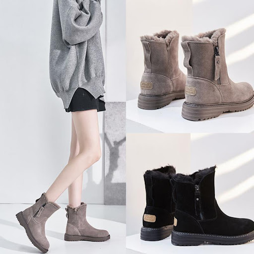 Title 3, All-Match Plus Velvet Mid-Tube Flat Snow Boots,...