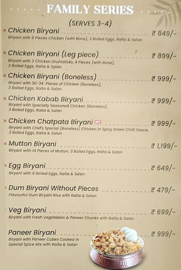 Mani's Dum Biryani menu 