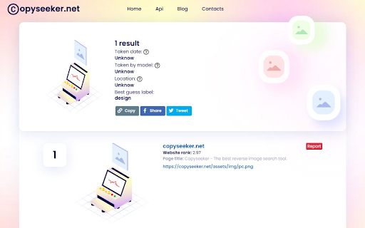Reverse image search by Copyseeker