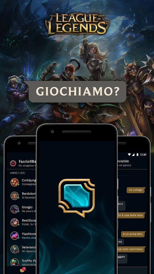 Screenshot dell'applicazione Android Riot Mobile