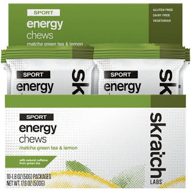 Skratch Labs Sport Energy Chews: Matcha Green Tea and Lemon, Box of 10