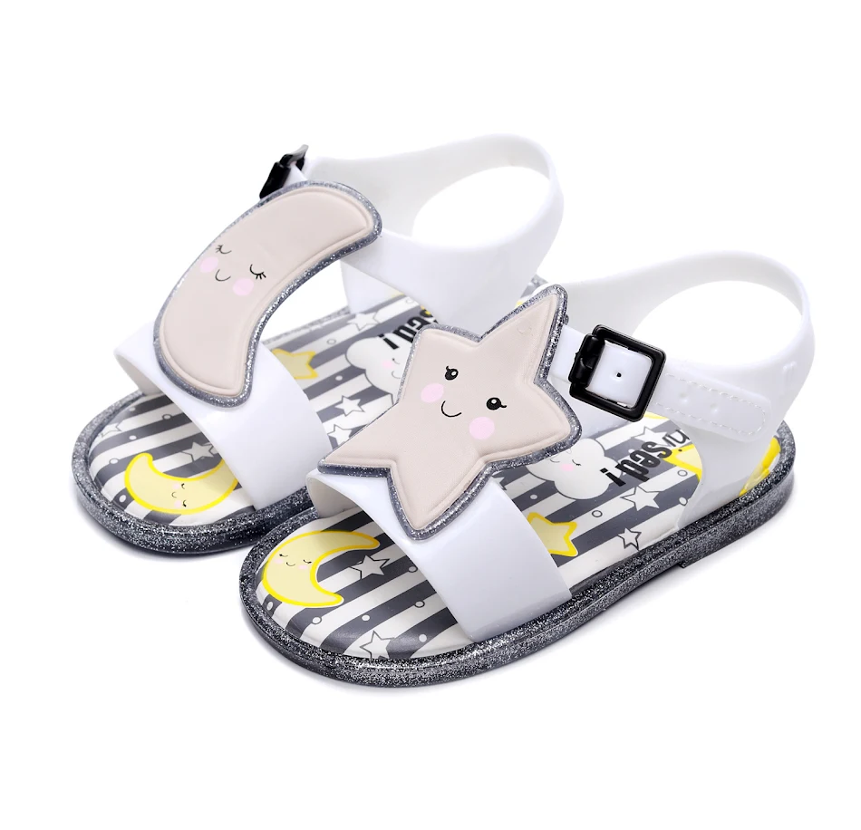 Sandales Moon Shadow Star Jelly pour femme, idéales pour l'été, brillantes et confortables, design en gelée avec étoiles, légèreté assurée.