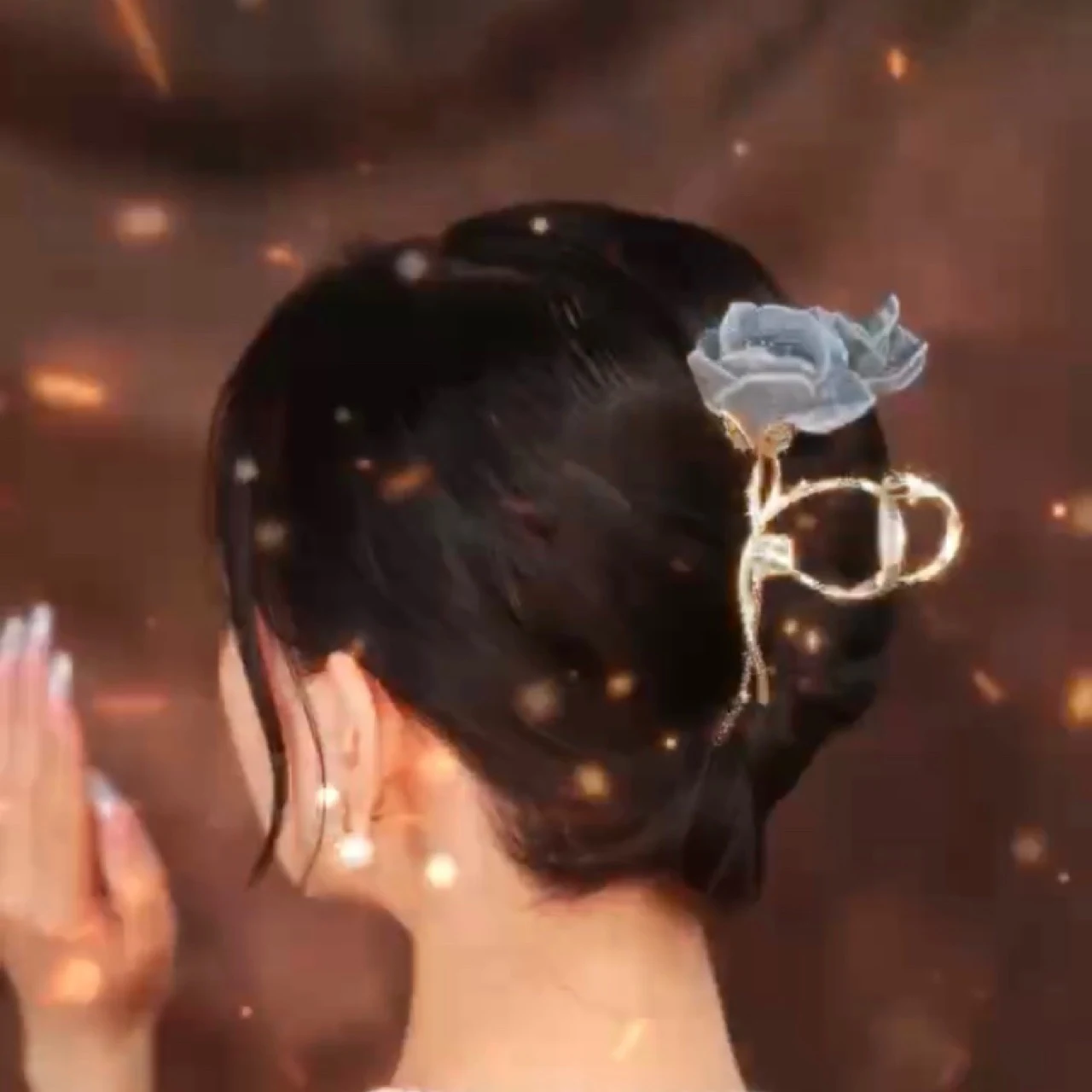 Title 3, Presilha de cabelo luxuosa com flor dupla, liga...