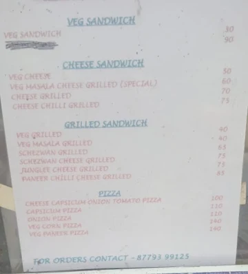 Svs Sandwich Corner menu 