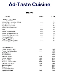 AD-Taste Cuisine menu 1