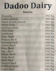 Dadoo Dairy menu 1