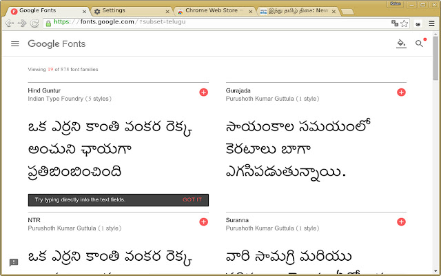 Telugu Font Pack chrome extension