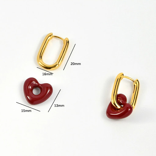 Title 1, Titanium Steel Vintage Dripping Oil Red Love He...