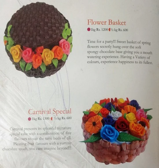 Carnival Cakes & Breads menu 