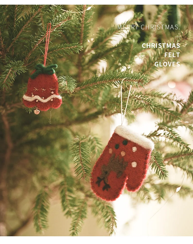 Title 2, Schattige Vilt Handschoen Ornamenten Kerstboom ...