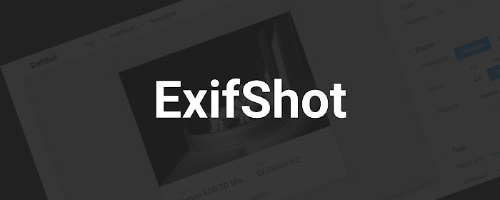 ExifShot: photo metadata design tool marquee promo image