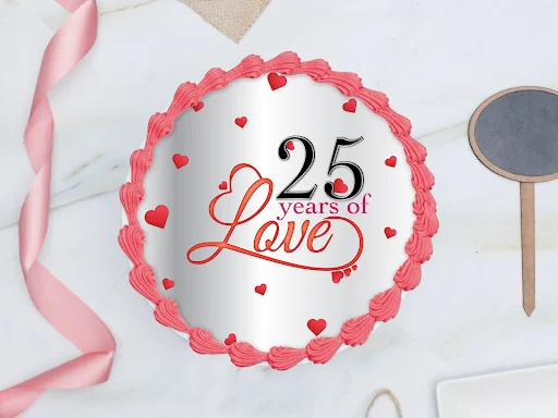 25 Years Of Love Photo Cake