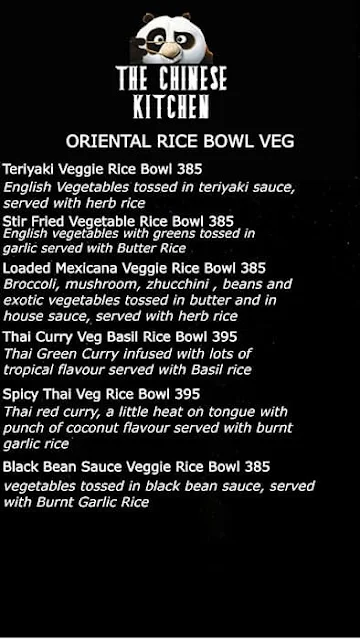 The Chinese Kitchen menu 