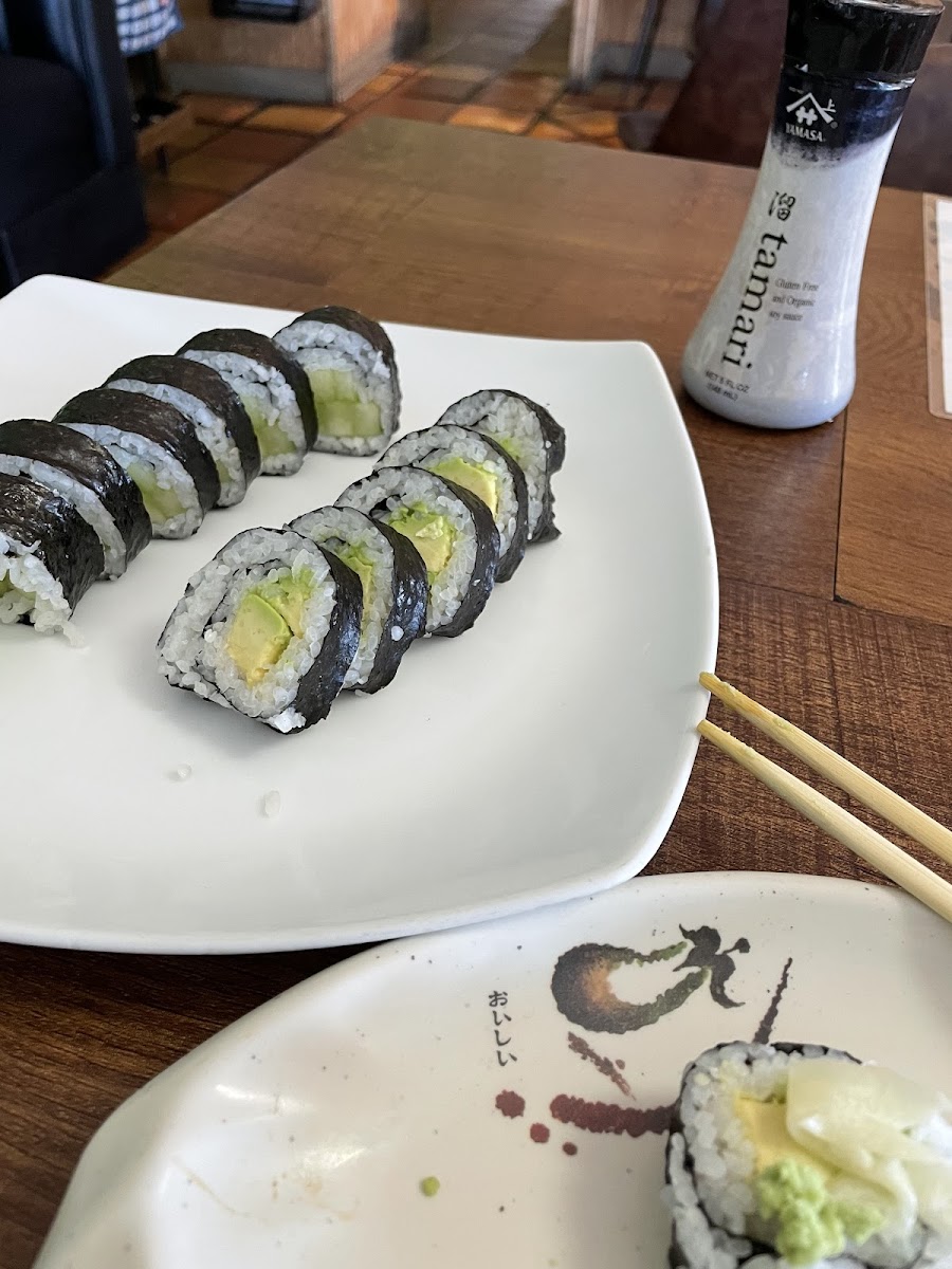 Avocado and Cucumber Sushi