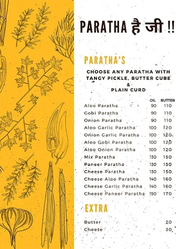 Paratha Hai Ji menu 