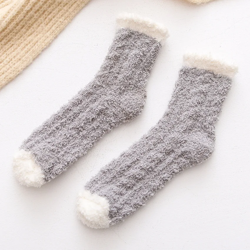 Color Twist koraalfleece winterkousen