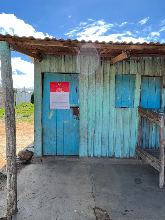 A shut outlets during the ongoing joint operation on illegal pharmacy outlets in Nairobi and Central regions/Magdaline Saya