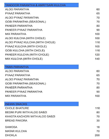 Thakurela's Food Cottage menu 