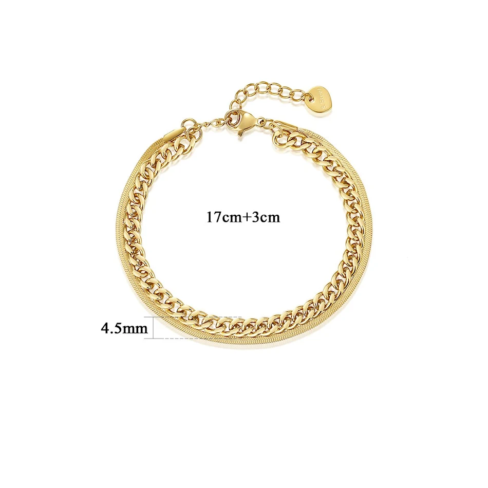 Bracelet chaîne multicouches en acier inoxydable 316, élégant et durable, parfait pour hommes et femmes, un accessoire de mode idéal et cadeau parfait.