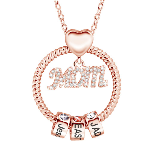 Title 2, Engraved Diamond 12 Birthday Stone Necklace for...