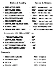 Sitarams Bakery & Sweets & Dairy menu 1