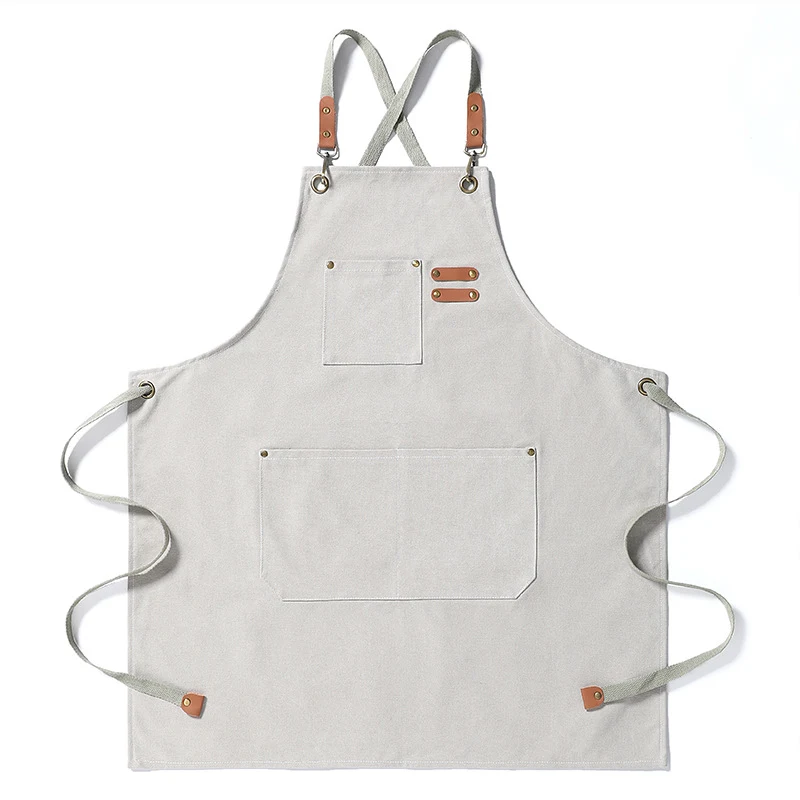 Dikke canvas spijkerbroek schort voor huishouden, barista, keuken, restaurant. Duurzaam en beschermt kleding.