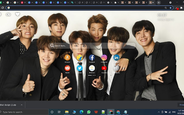 BTS Bangtan Boys Wallpaper New Tab Theme