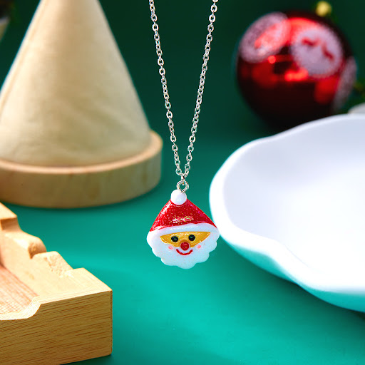 Title 4, Cute Cartoon Resin Necklace Christmas Snowman S...