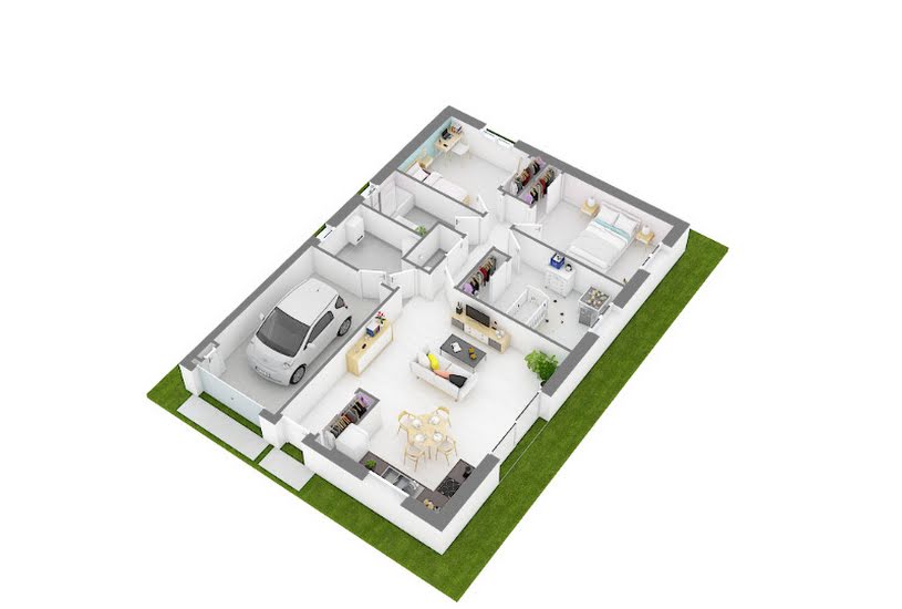  Vente Terrain + Maison - Terrain : 681m² - Maison : 80m² à Bâgé-la-Ville (01380) 